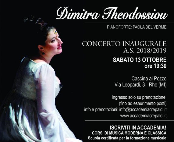 Dimitra Theodossiou inaugura il nuovo anno scolastico dell'Accademia Musicale Crepaldi