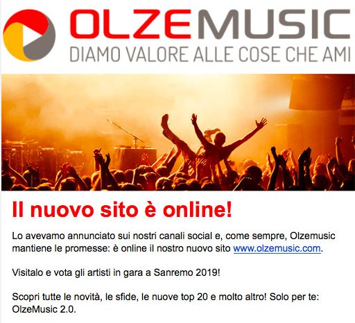 Sanremo, torna la classifica popolare di OLZEMUSIC