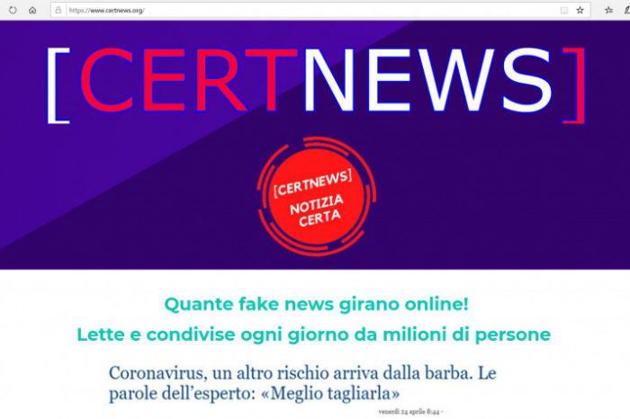 Stop alle bufale! arriva CERTNEWS