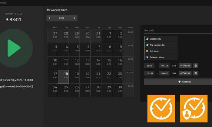Registrazione dell’orario di lavoro con innovaphone Working App